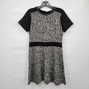 Club Monoco Women Gray Black Short Sleeve Round Neck Mini Dress Size 6
